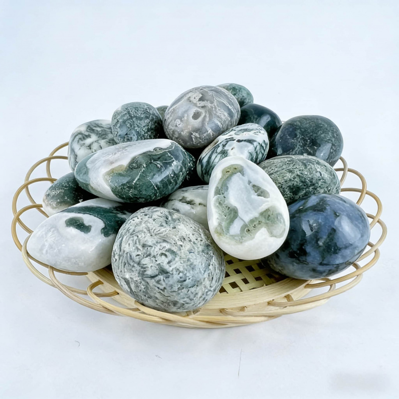 Natural Moss Agate Crushed Sto - Echeveria Succulent reseña y precio