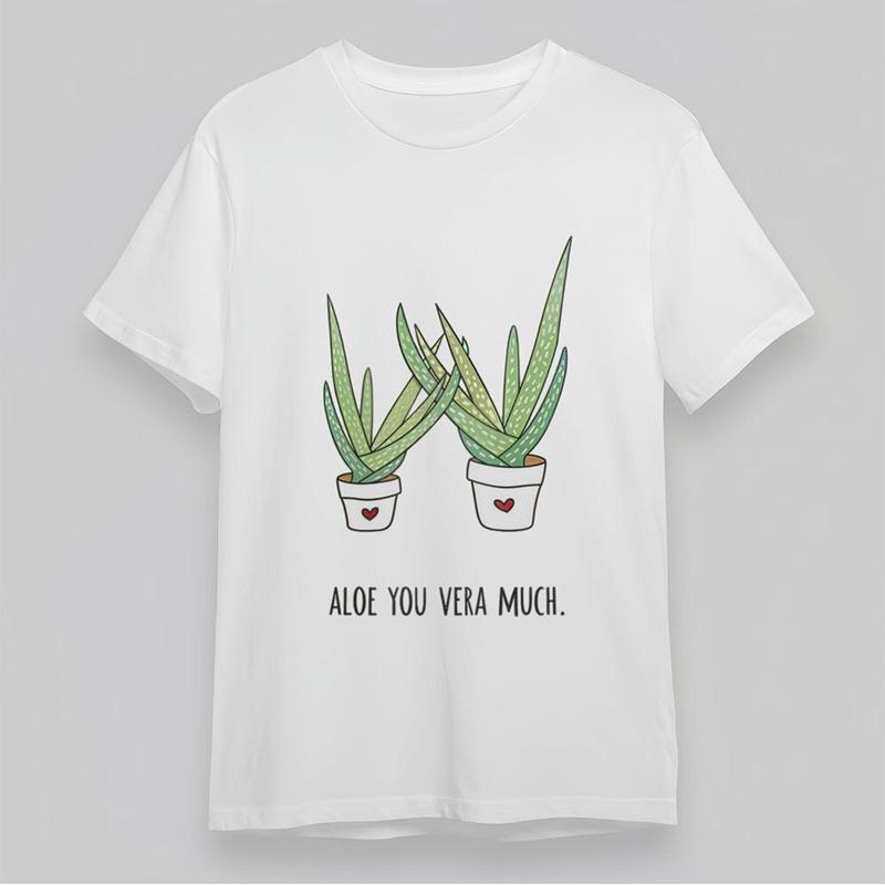 Men'S Round Neck T Shirt Aloe  - Aloe Vera Pot reseña y precio