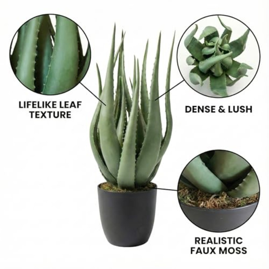 Large Potted Artificial Aloe V - Aloe Vera Pot reseña y precio
