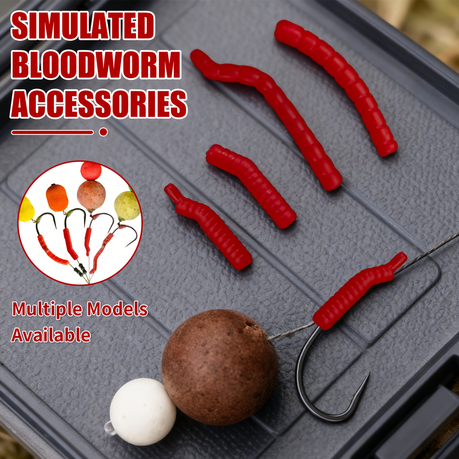 Red Artificial Bloodworm Hook  - Aglaonema Red reseña y precio