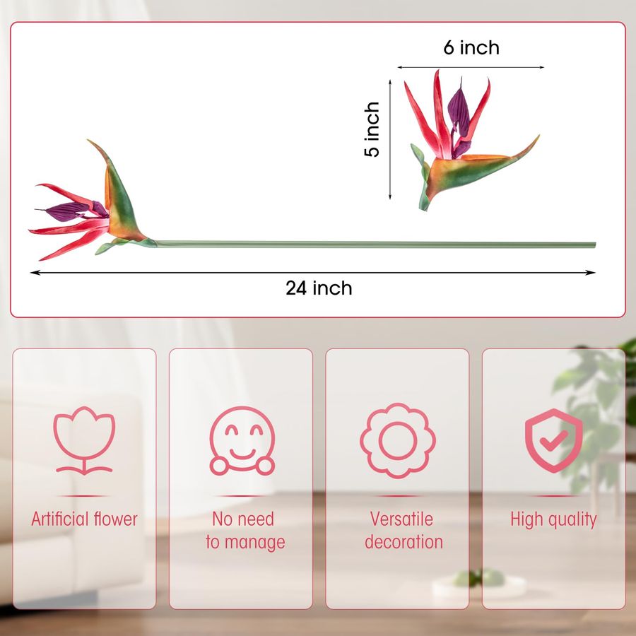 12 Pcs Bird of Paradise Artifi - Bird Paradise Strelitzia reseña y precio