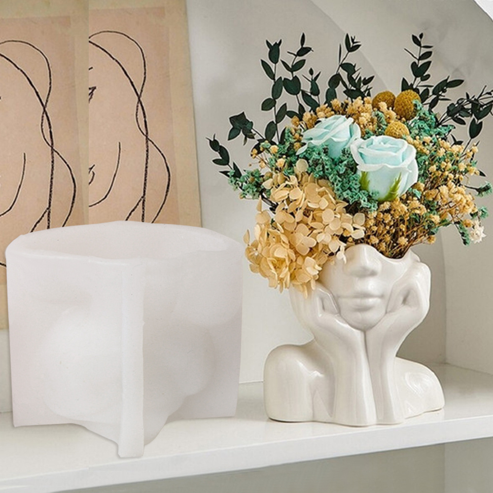 Abstract Face Planter Pot Sili - Echeveria Succulent reseña y precio