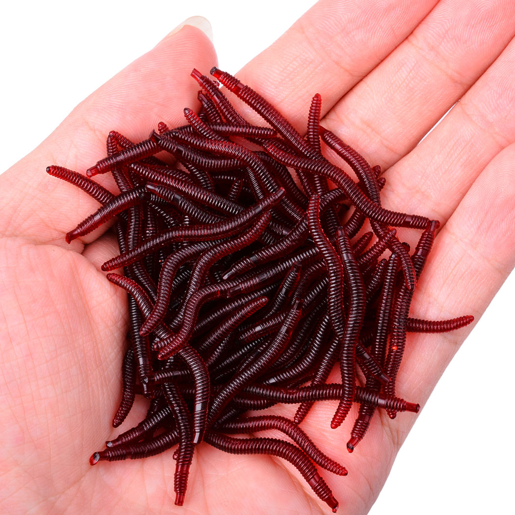 50pcs Lifelike Red Worm Soft L - Aglaonema Red reseña y precio