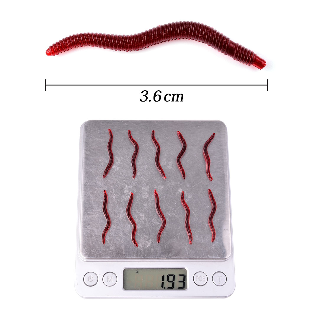 50pcs Lifelike Red Worm Soft L - Aglaonema Red reseña y precio