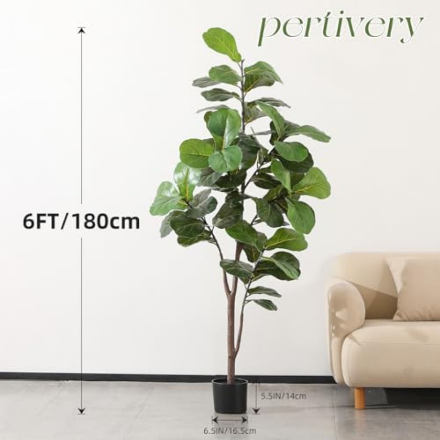 Artificial Fiddle Leaf Fig Tre - Ficus Lyrata Tree reseña y precio