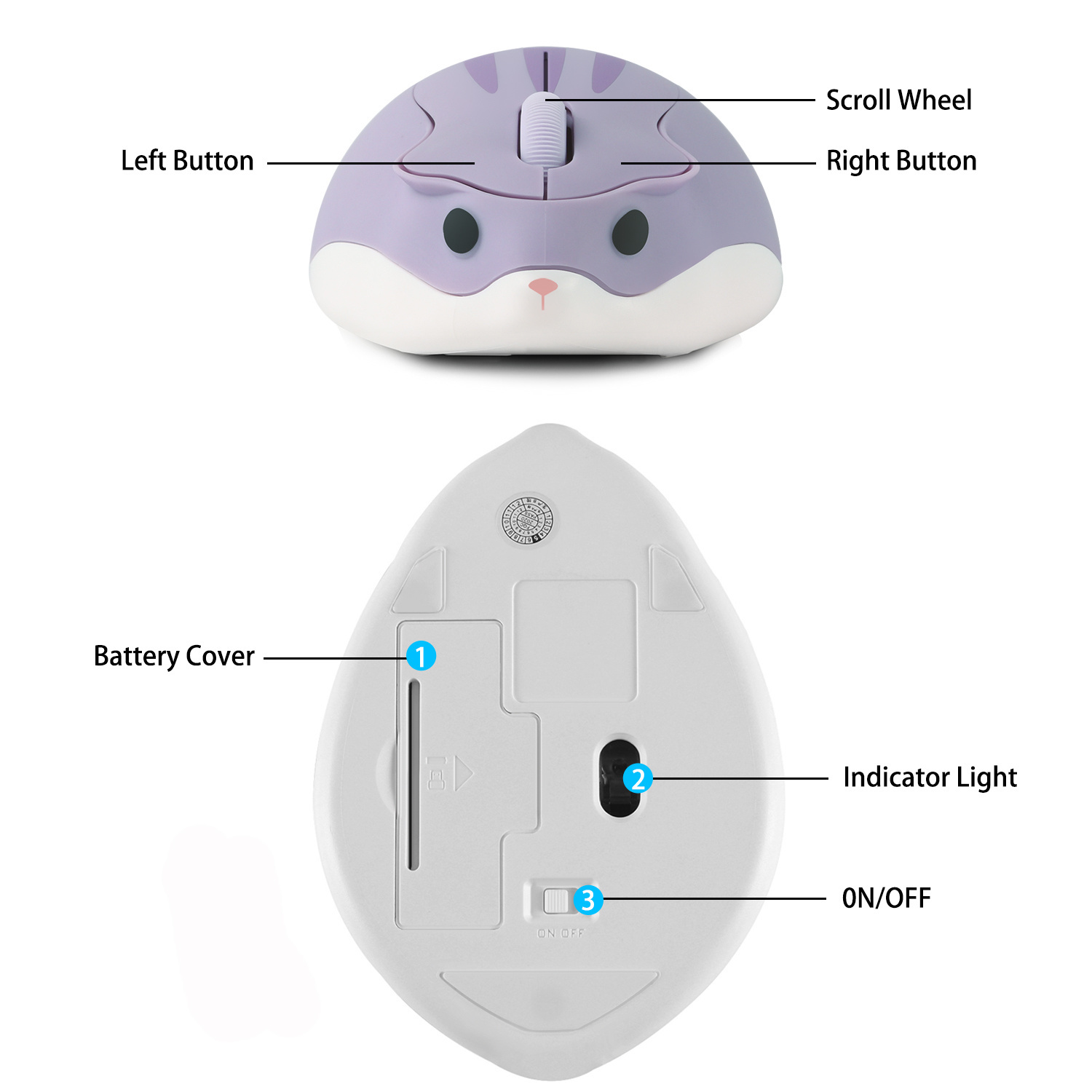 2.4G Wireless Mouse Purple Ham - Tradescantia Purple reseña y precio