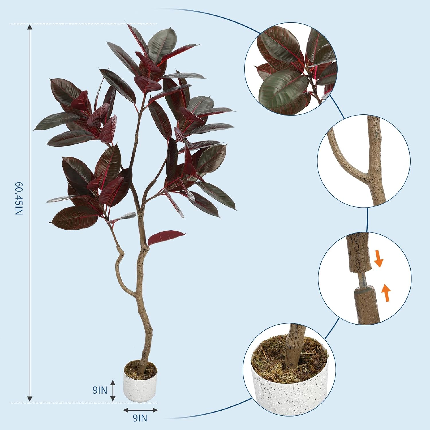 Artificial Fiddle Leaf Fig Tre - Ficus Lyrata Tree reseña y precio