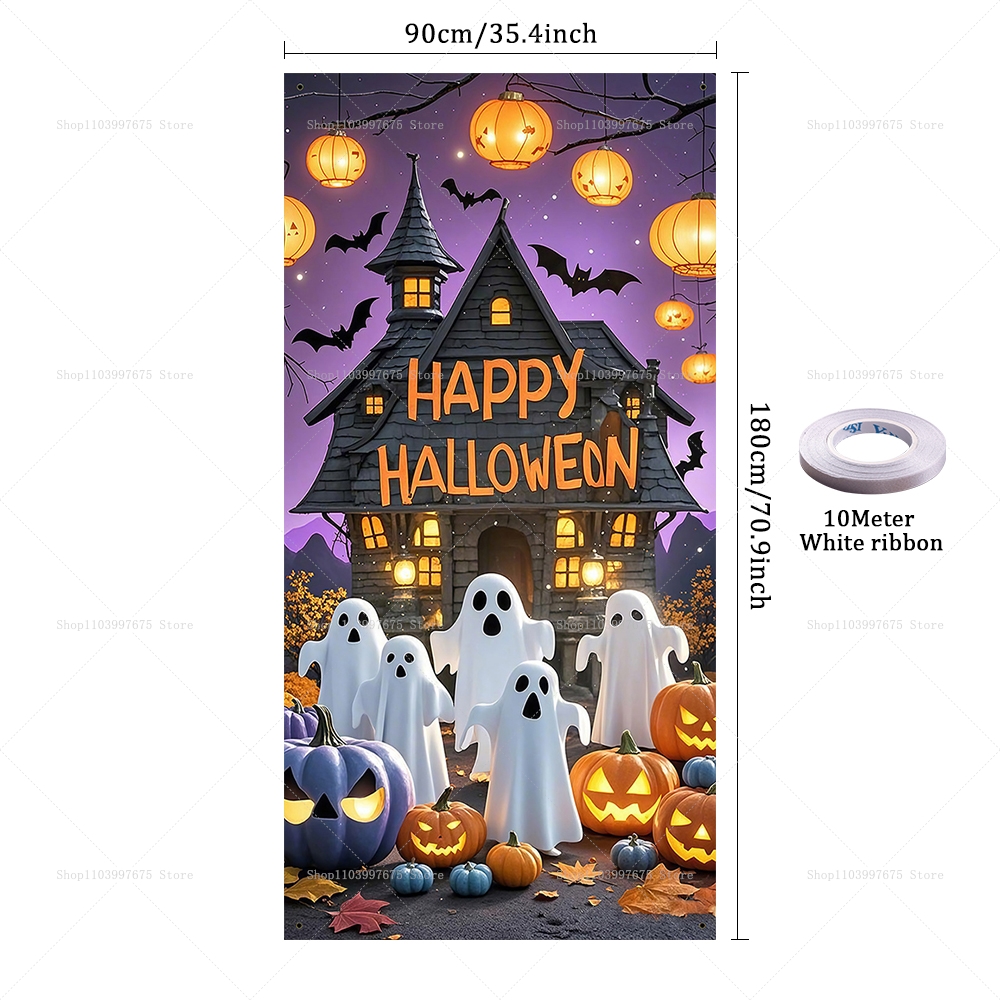 Happy Halloween Door Banner Ev - Spider Plant Hanging reseña y precio