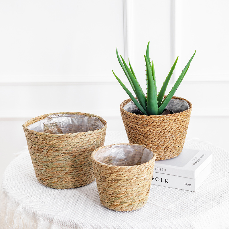 Natural Woven Flower Basket St - Aloe Vera Pot reseña y precio