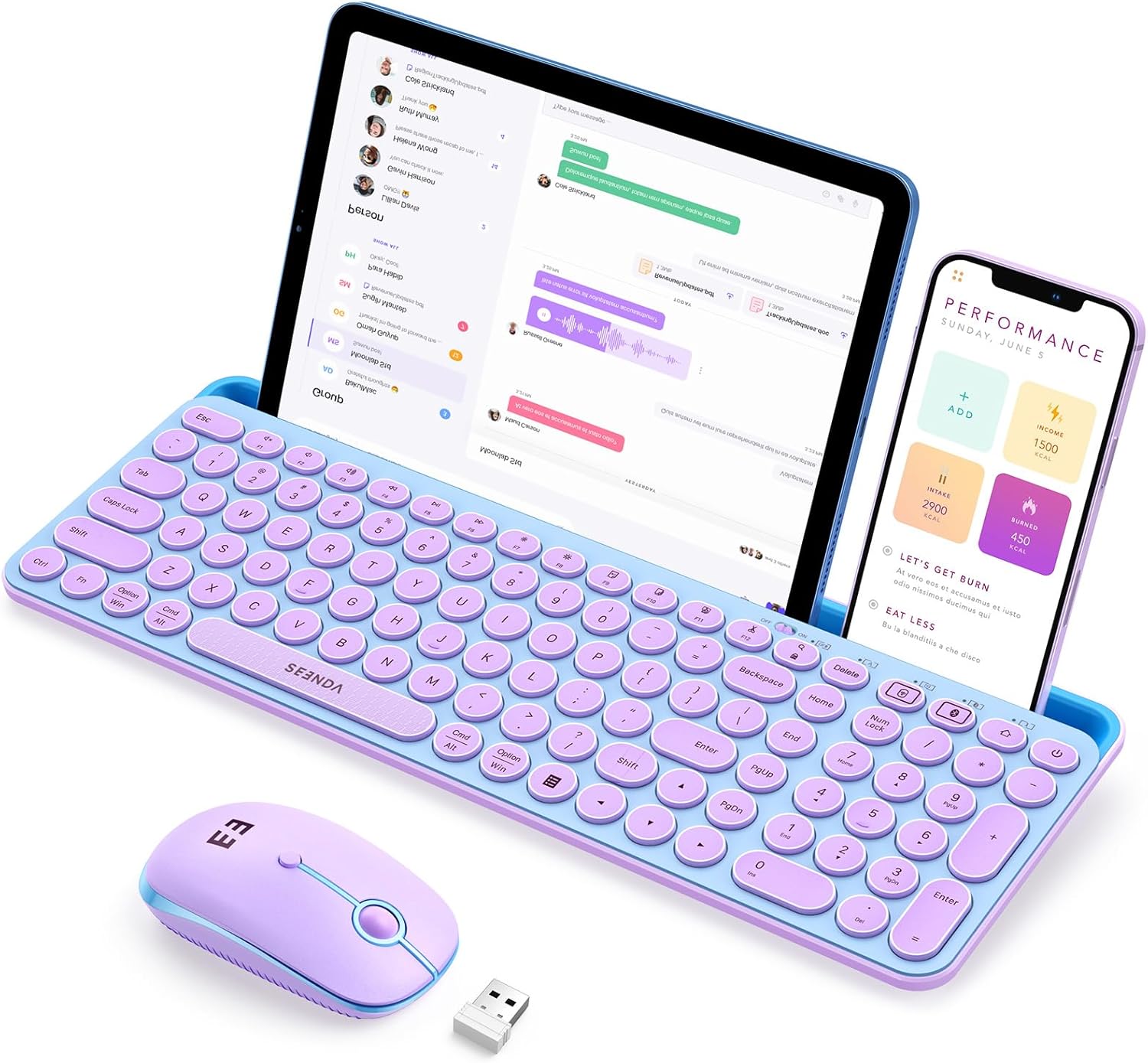Wireless Keyboard and Mouse Co - Tradescantia Purple reseña y precio