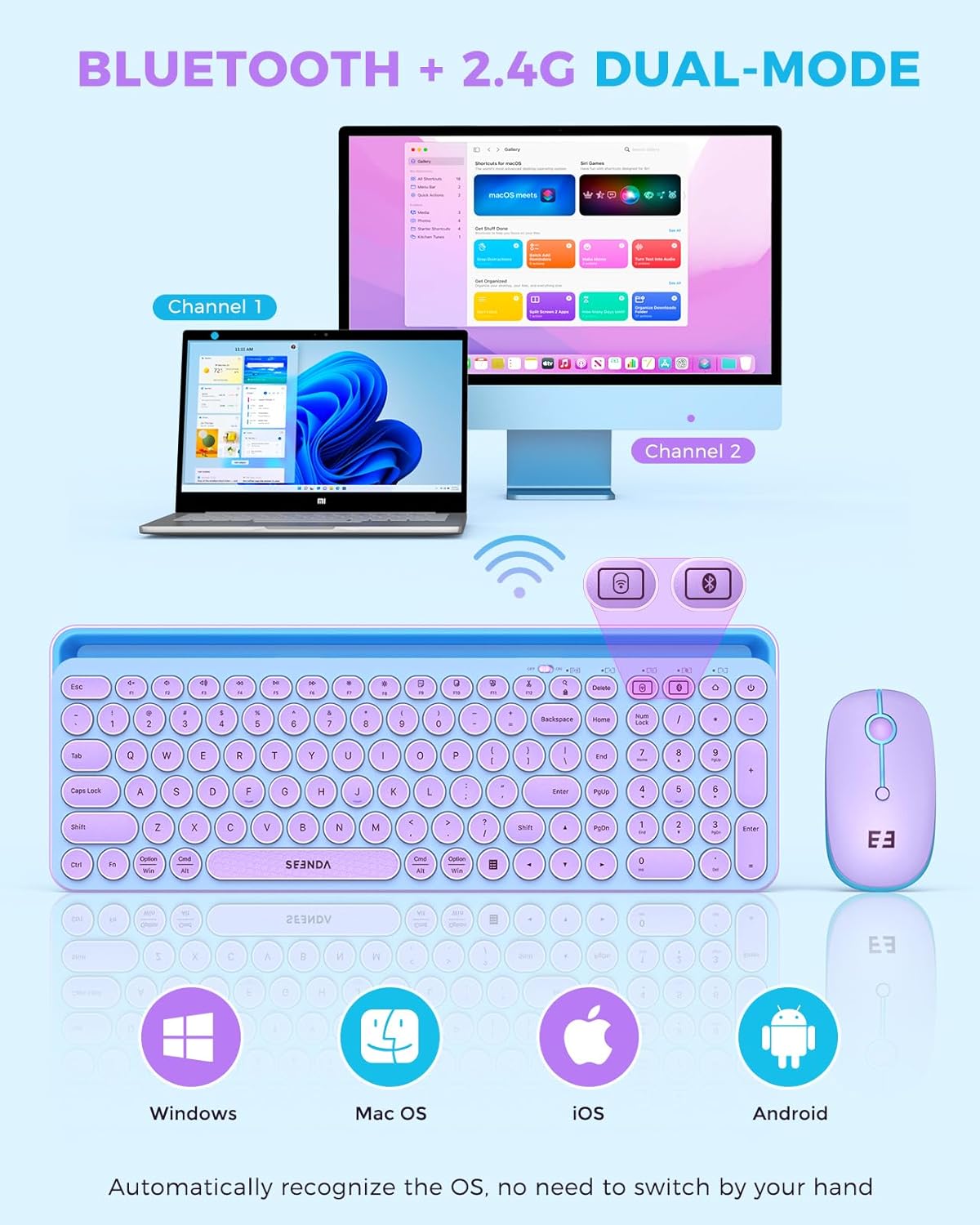 Wireless Keyboard and Mouse Co - Tradescantia Purple reseña y precio