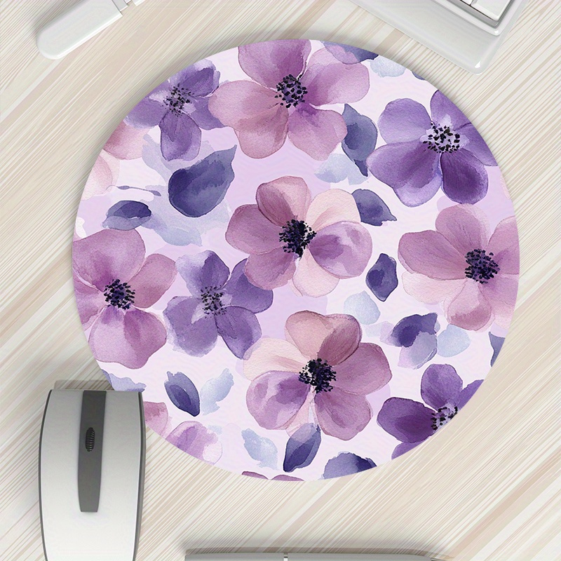 1pc Purple Floral Round Mouse  - Tradescantia Purple reseña y precio