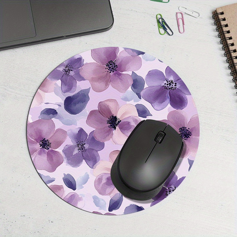 1pc Purple Floral Round Mouse  - Tradescantia Purple reseña y precio
