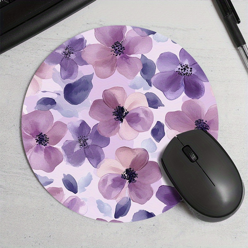 1pc Purple Floral Round Mouse  - Tradescantia Purple reseña y precio