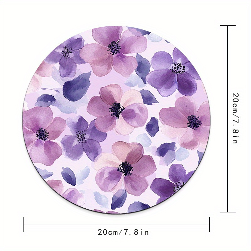 1pc Purple Floral Round Mouse  - Tradescantia Purple reseña y precio