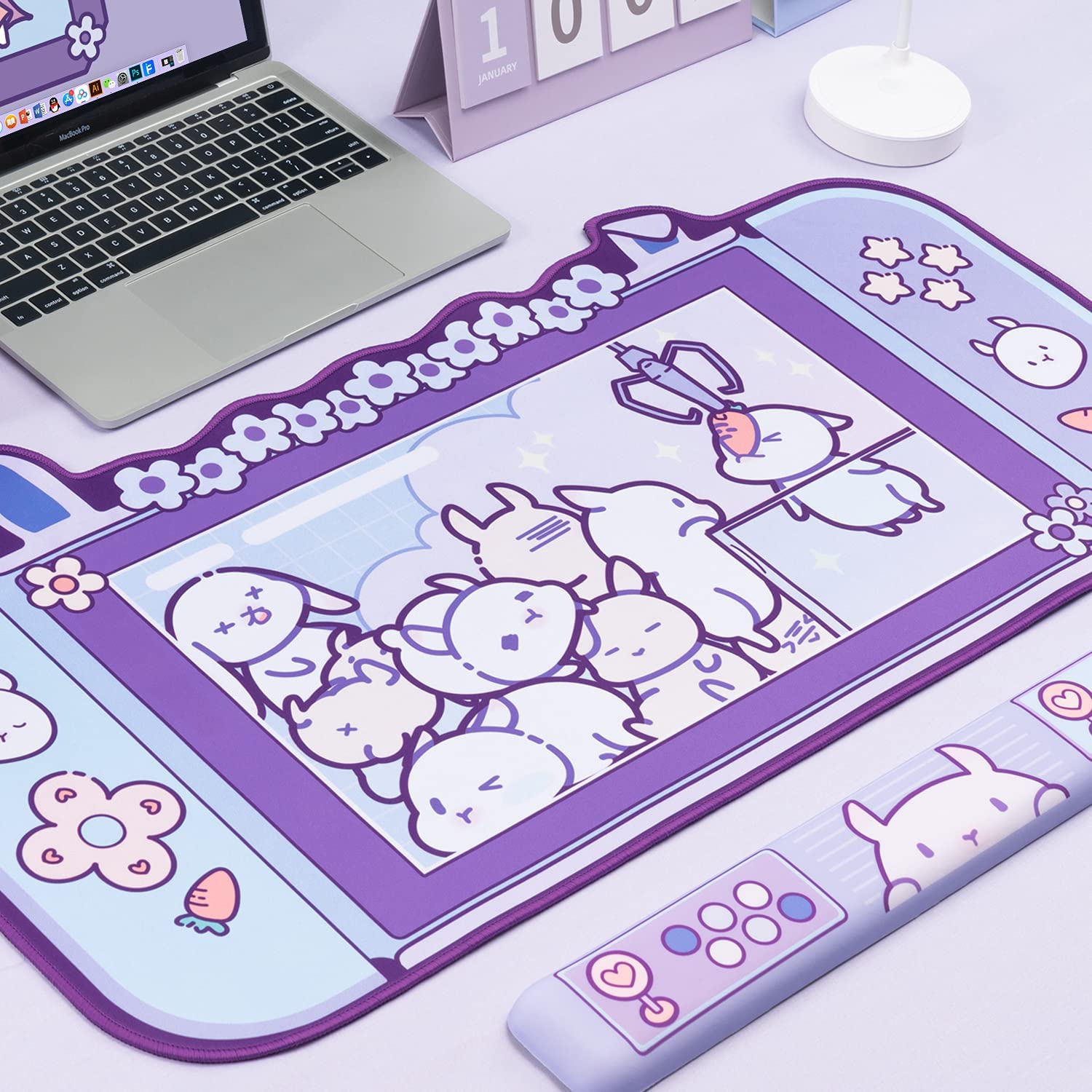Large Kawaii Gaming Mouse Pad  - Tradescantia Purple reseña y precio