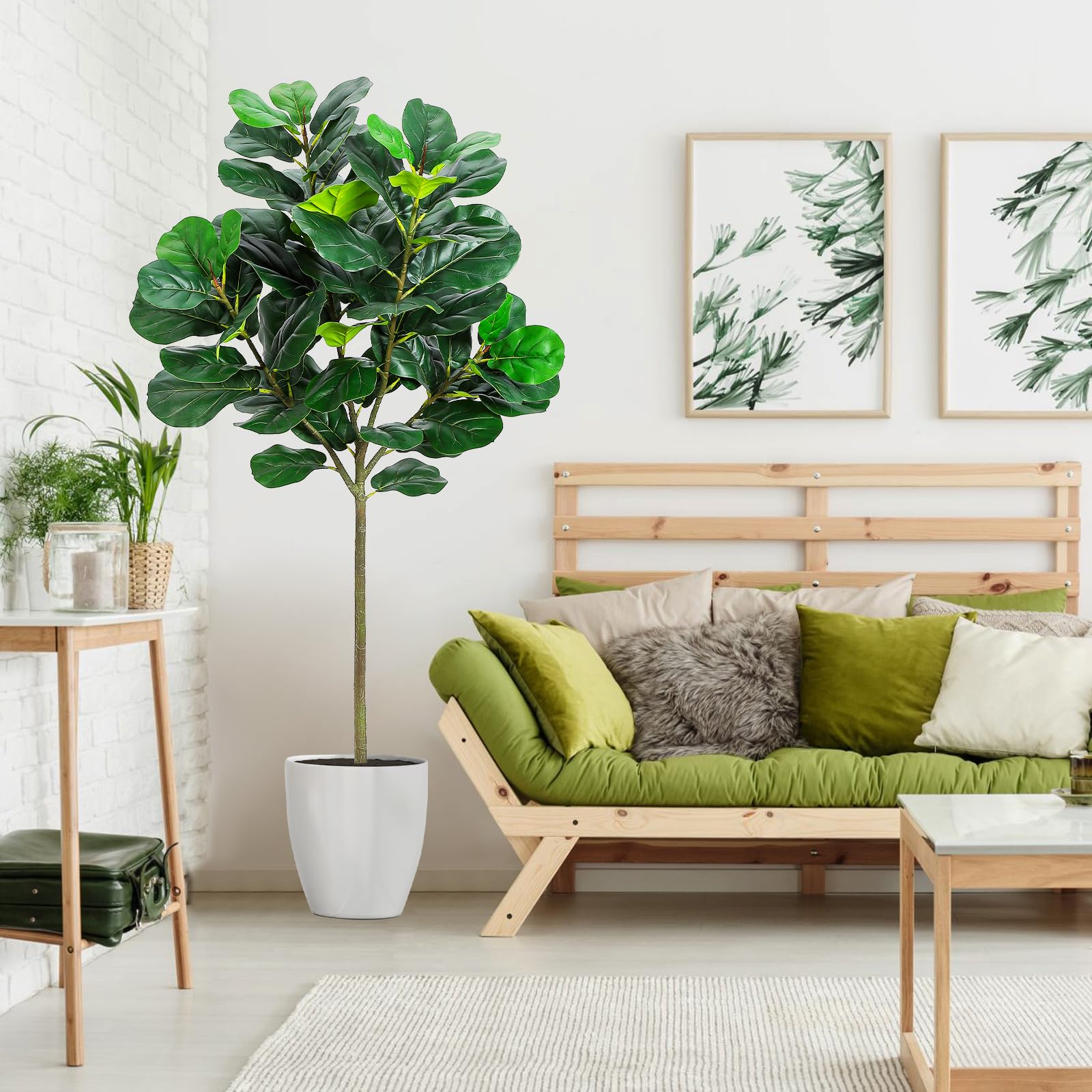 GlowSol 5.2 Ft Artificial Fidd - Ficus Lyrata Tree reseña y precio