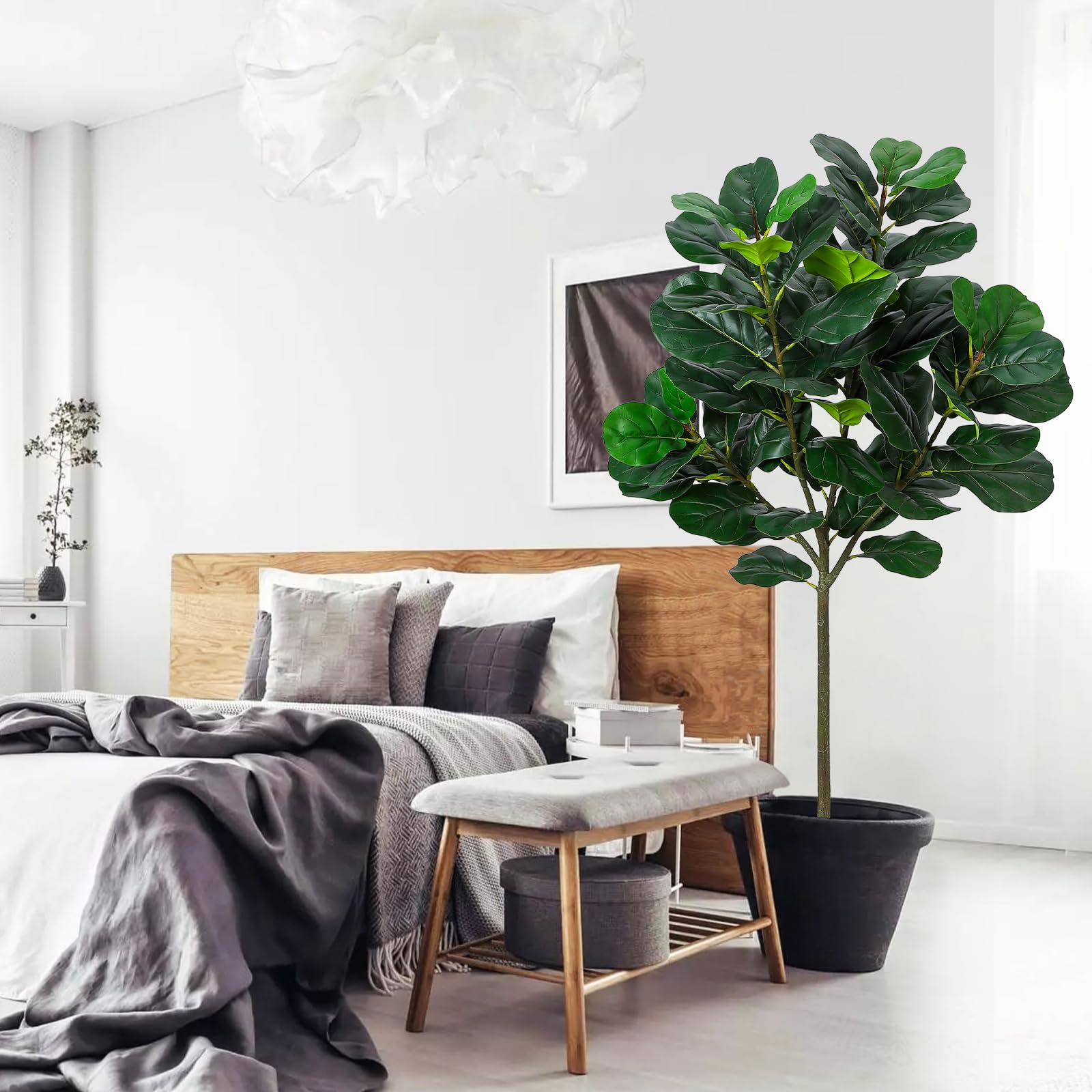 GlowSol 5.2 Ft Artificial Fidd - Ficus Lyrata Tree reseña y precio