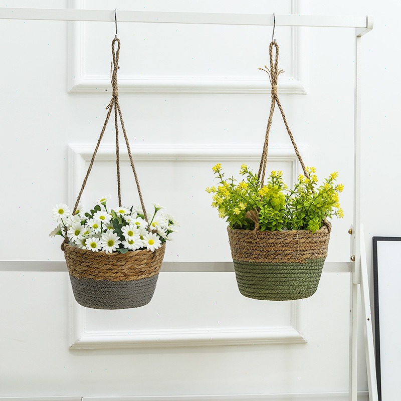 Straw Hanging Basket Flower Po - Spider Plant Hanging reseña y precio