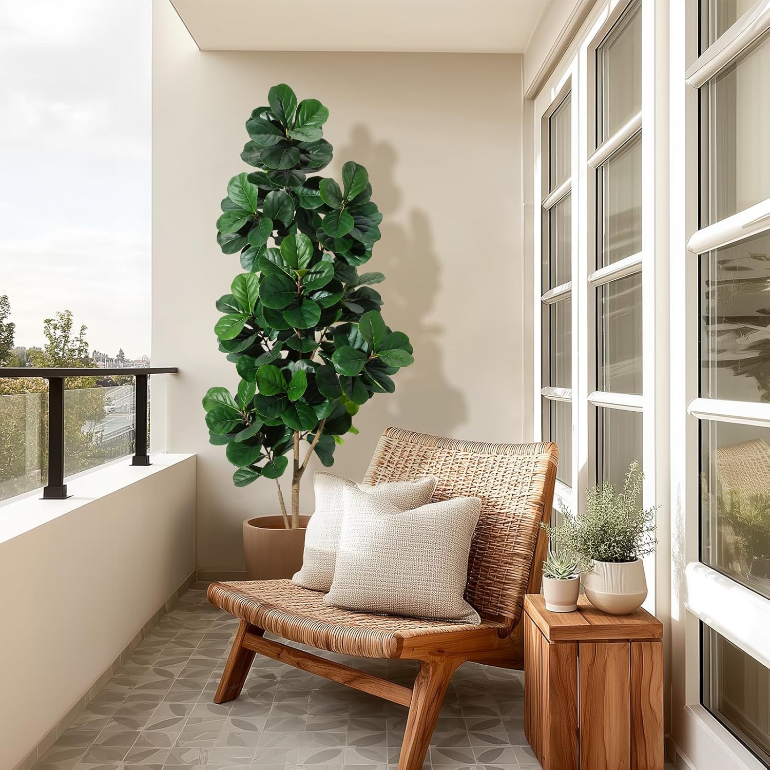 4FT/5FT/6FT/7FT Fiddle Leaf Fi - Ficus Lyrata Tree reseña y precio