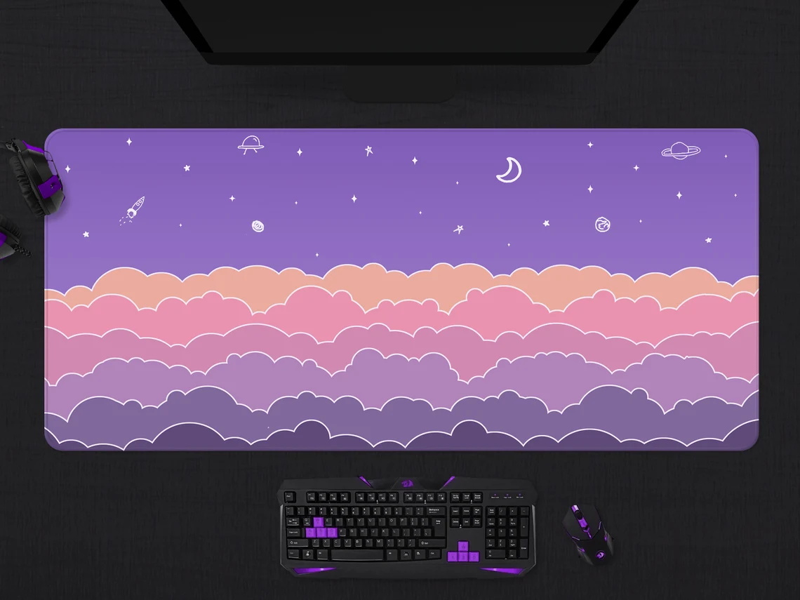 Kawaii Deskmat purple Cute Mou - Tradescantia Purple reseña y precio