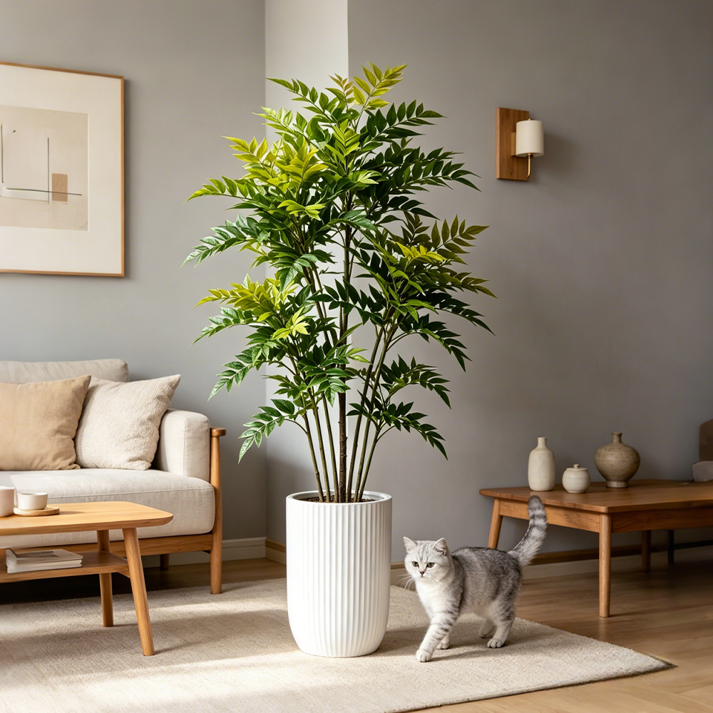 73-135cm Artificial Nandina Pl - Ficus Lyrata Tree reseña y precio