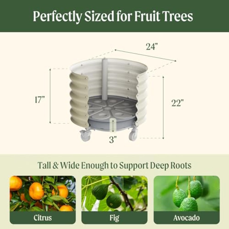 Self-Watering Rolling Metal Ci - Aloe Vera Pot reseña y precio