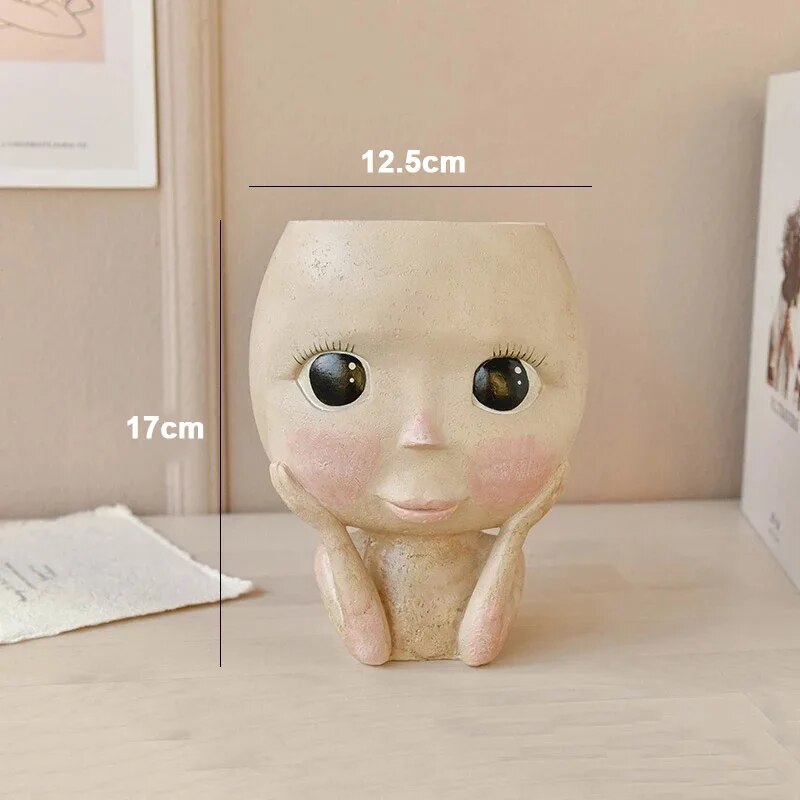 Girls Face Head Flower Planter - Echeveria Succulent reseña y precio