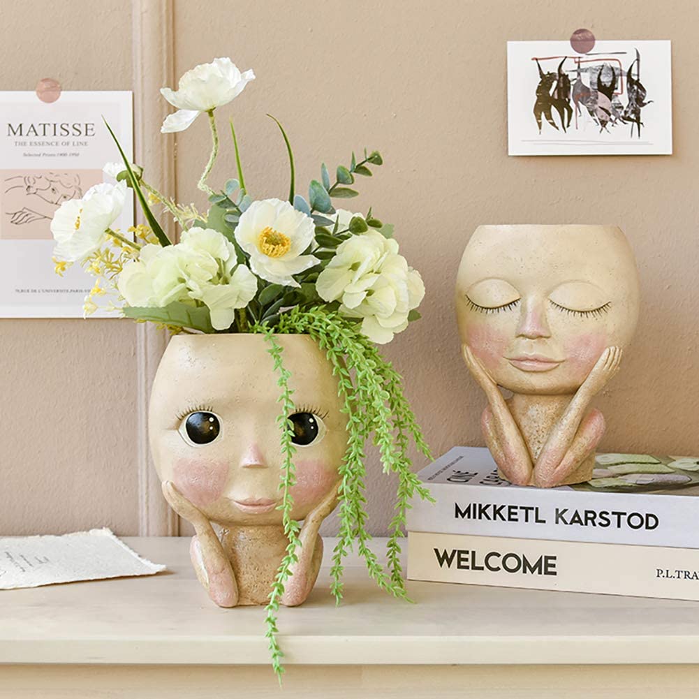 Girls Face Head Flower Planter - Echeveria Succulent reseña y precio