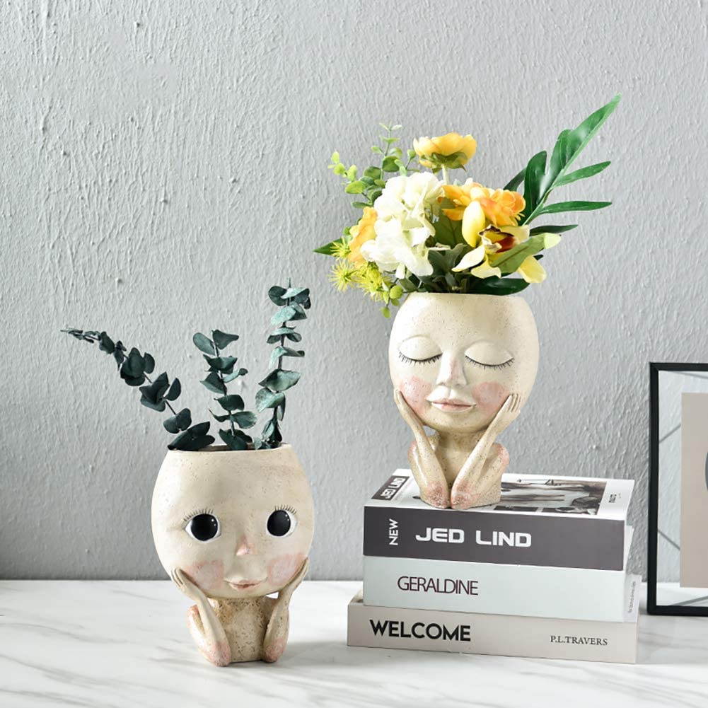 Girls Face Head Flower Planter - Echeveria Succulent reseña y precio