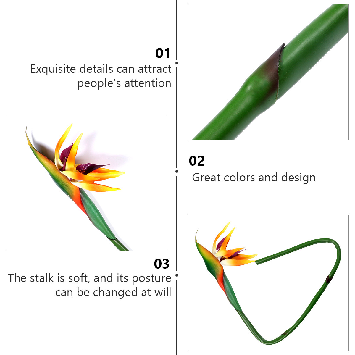 Real Touch Artificial Bird of  - Bird Paradise Strelitzia reseña y precio